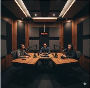 Звукопоглощающие панели от эха в студии для речи и записи